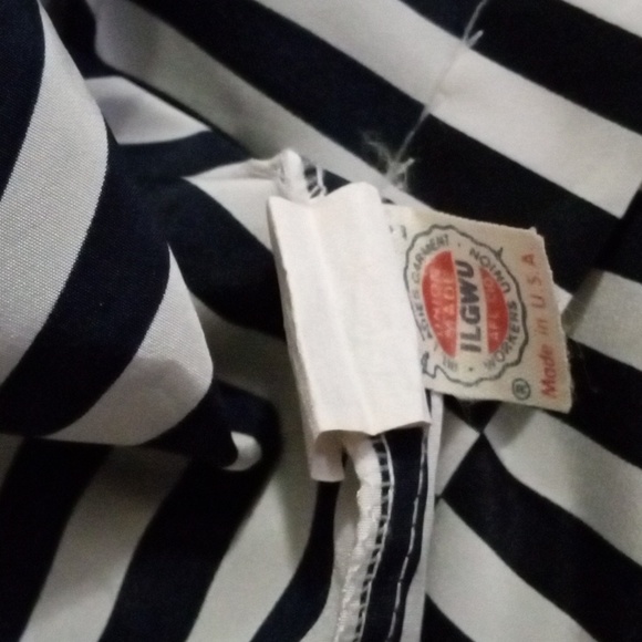 Vintage Russ Petites blue white stripes long sleeve light weight blouse small - Picture 7 of 7